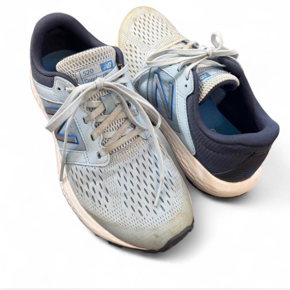New Balance Light and Dark Blue Athletic Sneakers - Picture 2 of 6